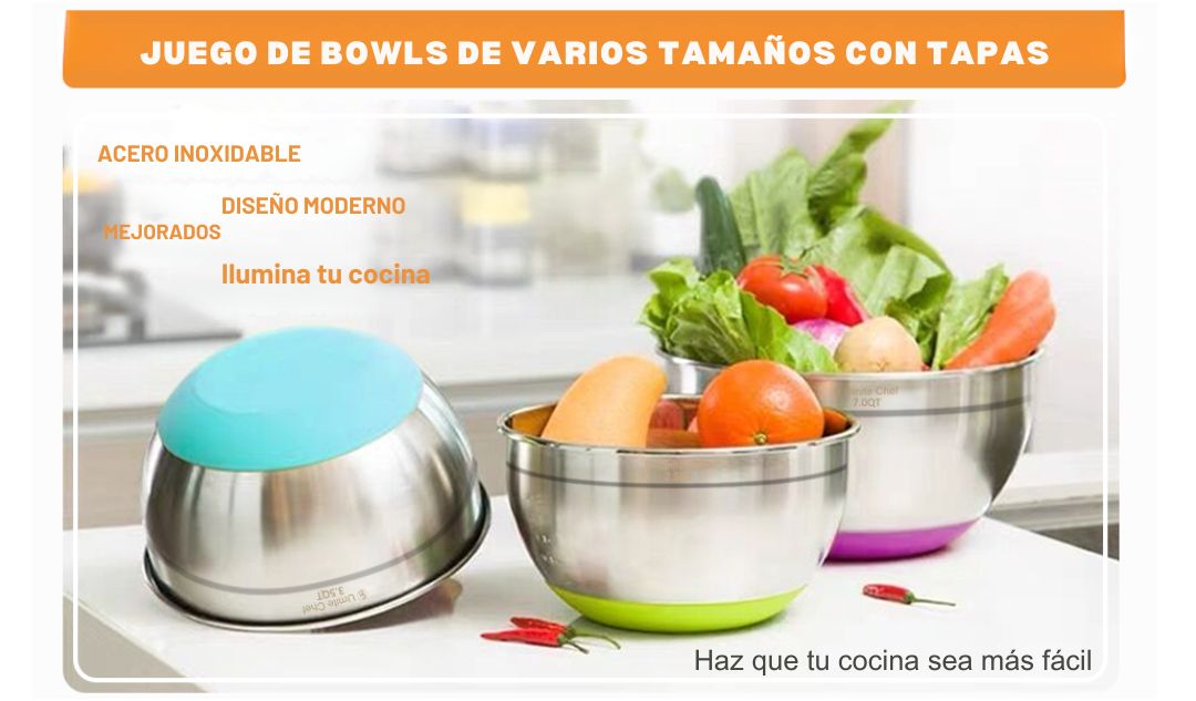 Set de 6 Bowls de Acero Inoxidable: La Esencia de la Cocina Moderna