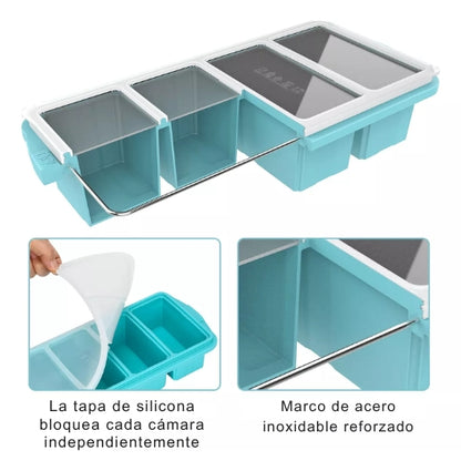 Silicube Duo - Juego de Bandejas congeladoras de silicona con Tapa