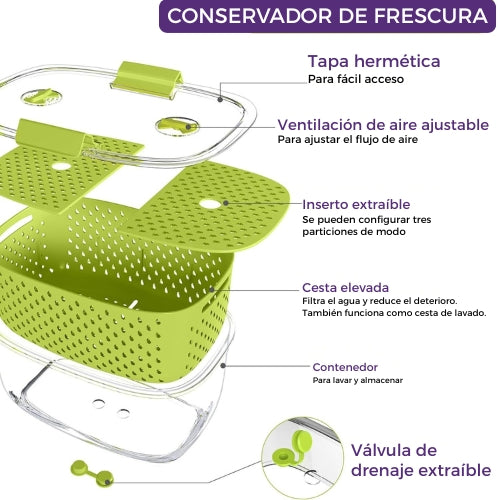Contenedores Frescos Para Refrigerador -3 Recipientes con Tapa-