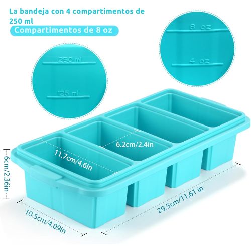 Silicube Duo - Juego de Bandejas congeladoras de silicona con Tapa