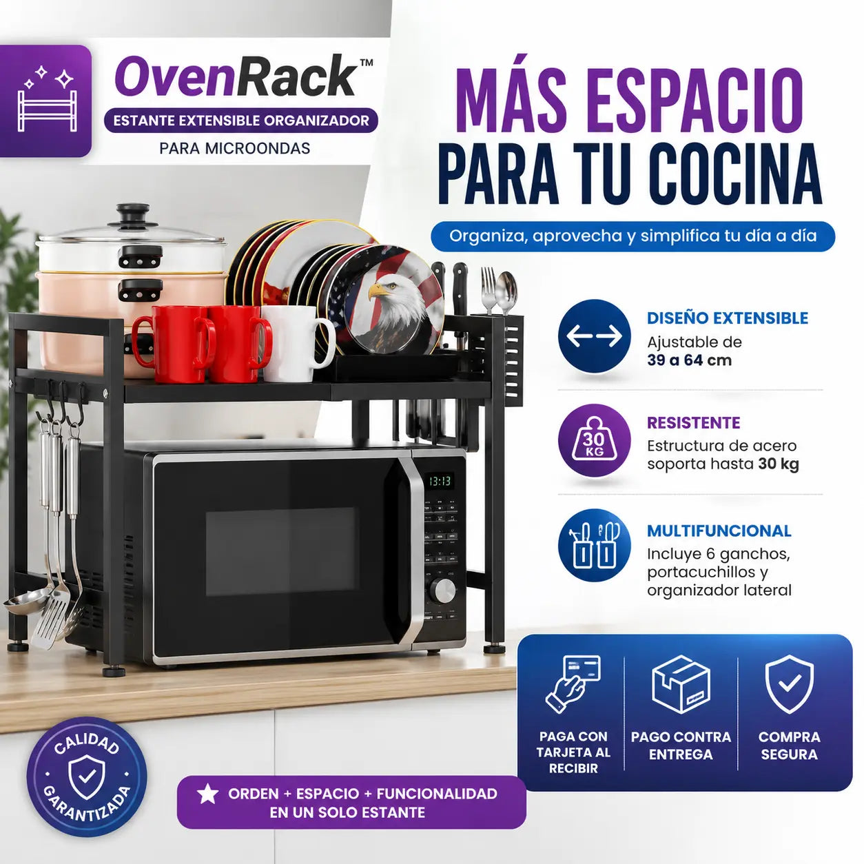 OvenRack™ | Estante Extensible Organizador para Microondas