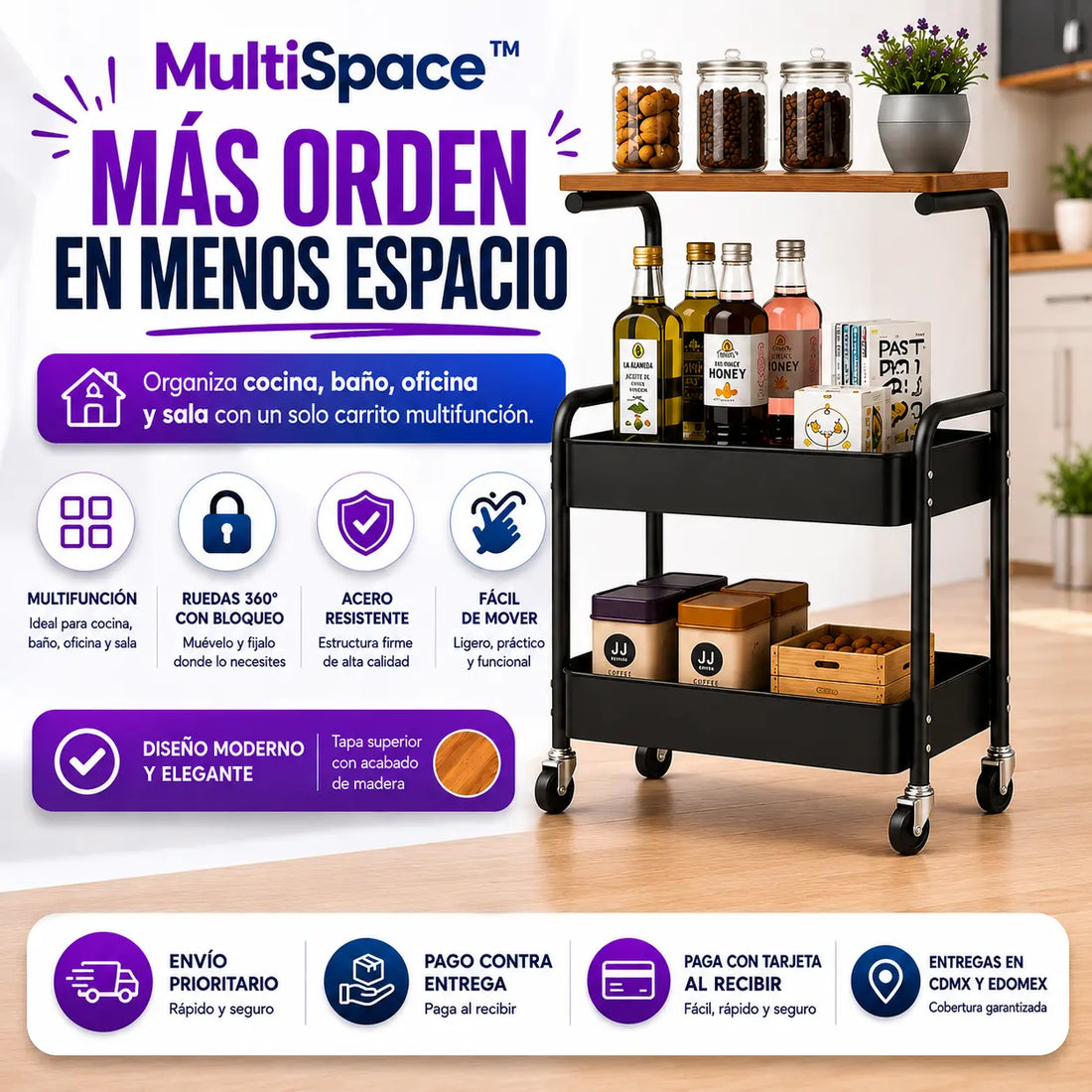 MultiSpace™ | Carrito Multifunción con Ruedas
